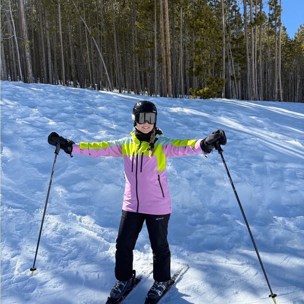 Bright Pink And Yellow Ski Jacket